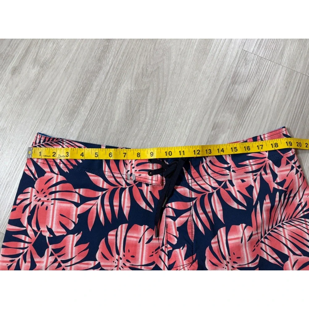 Tommy Bahama Mens 36 Board Shorts Tropical Palm Print Navy Coral Swim Trunks